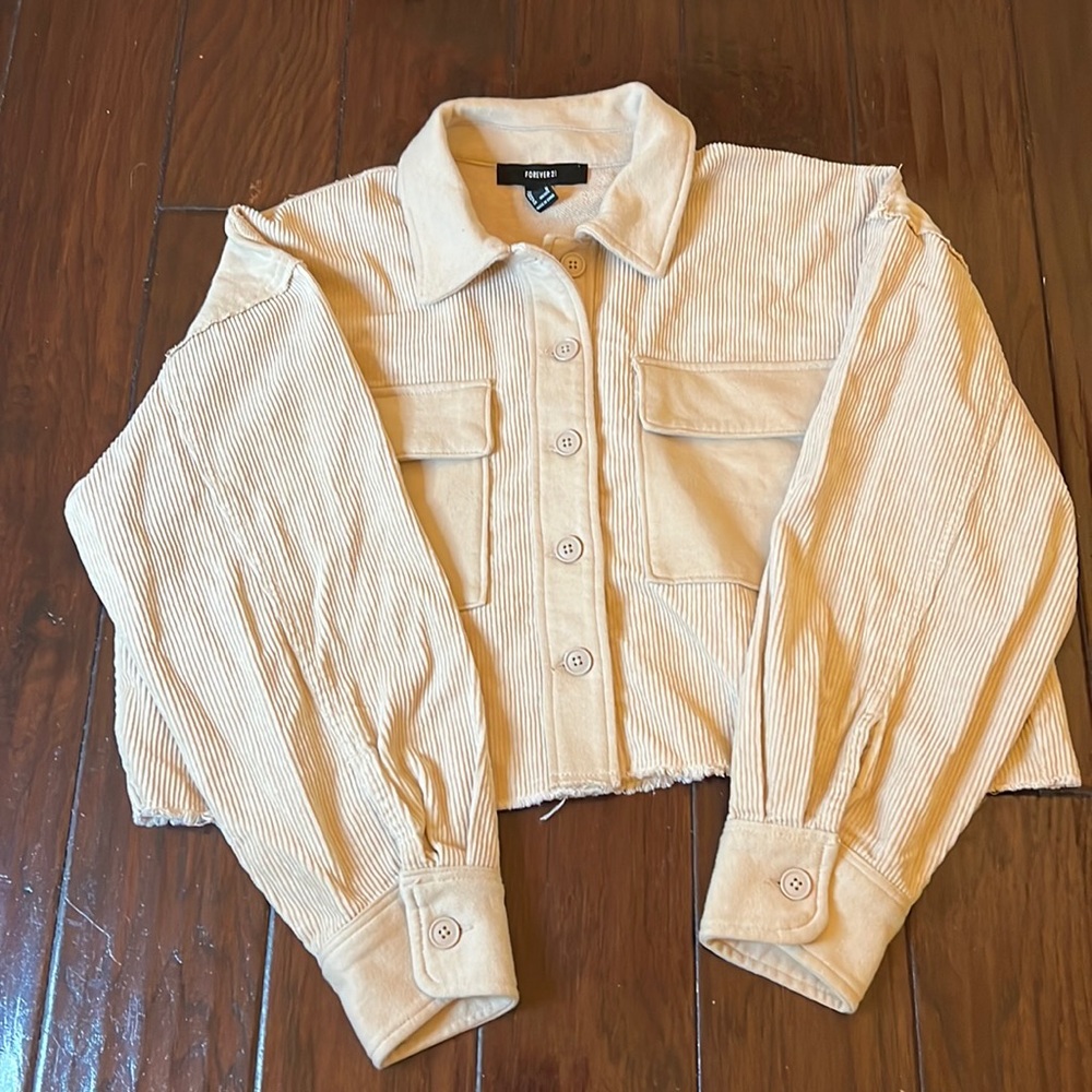 Crop shacket